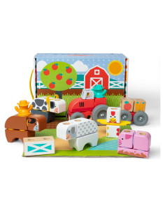 Bloques de Madera Conectables Melissa & Doug Granja 56 Piezas