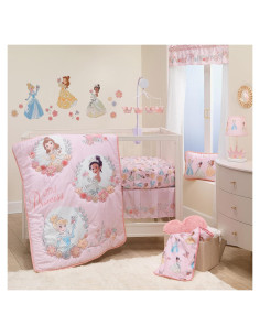 Conjunto de Ropa de Cuna Disney Princesas Lambs & Ivy 3 Piezas Rosa