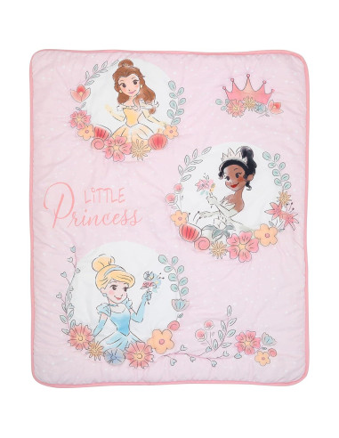 Conjunto de Ropa de Cuna Disney Princesas Lambs & Ivy 3 Piezas Rosa