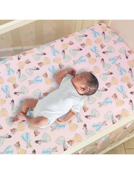 Conjunto de Ropa de Cuna Disney Princesas Lambs & Ivy 3 Piezas Rosa