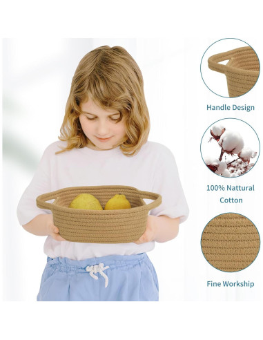 Cesta de Almacenamiento ABenkle Mini Algodón Boho 20x15x8 cm