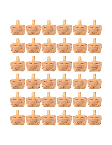 36 Mini Cestas Tejidas Cabilock 6x5cm Decoración Boda