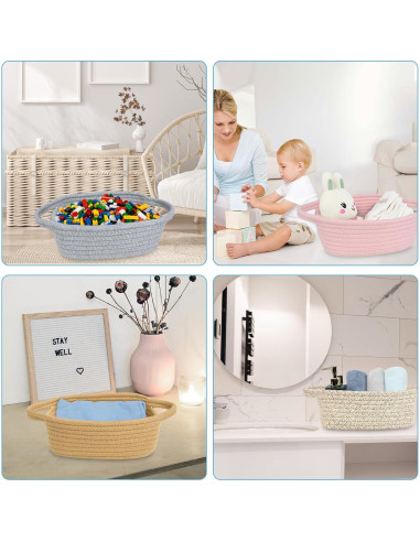 Cesta de Almacenamiento ABenkle Mini Algodón Boho 20x15x8 cm