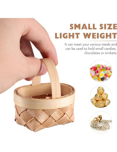 24 Cestas Tejidas DOITOOL Mini para Decoración y Fiestas