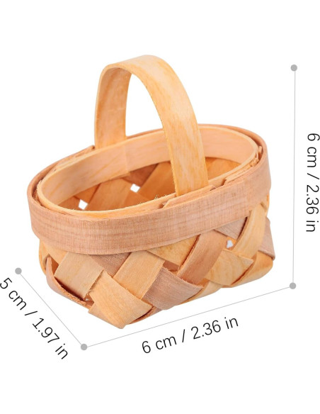 36 Mini Cestas Tejidas Cabilock 6x5cm Decoración Boda