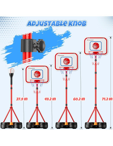 HopeRock Set 2 en 1 Canasta de Baloncesto y Béisbol Ajustable