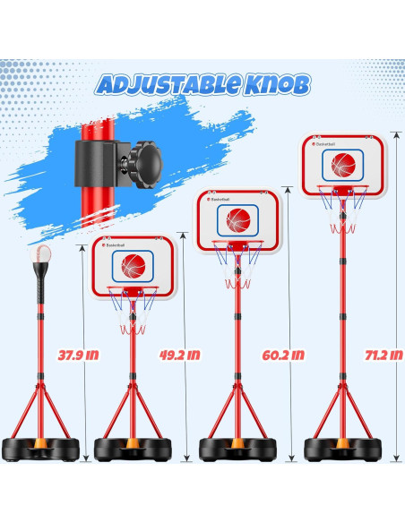 HopeRock Set 2 en 1 Canasta de Baloncesto y Béisbol Ajustable