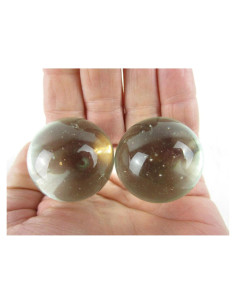 Juego de 2 canicas de vidrio BGT 35 mm con burbujas