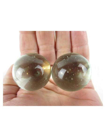 Juego de 2 canicas de vidrio BGT 35 mm con burbujas