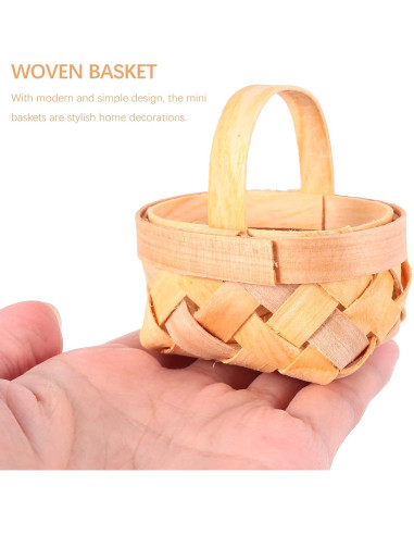 36 Mini Cestas Tejidas Cabilock 6x5cm Decoración Boda