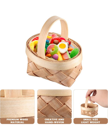 24 Cestas Tejidas DOITOOL Mini para Decoración y Fiestas