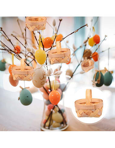 36 Mini Cestas Tejidas Cabilock 6x5cm Decoración Boda