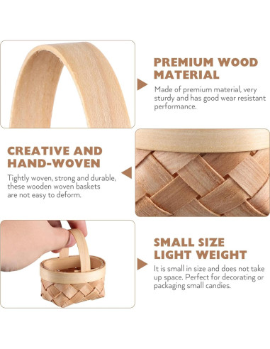 24 Cestas Tejidas DOITOOL Mini para Decoración y Fiestas