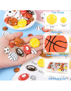 70 Piezas Decoraciones Balones Deportivos Resina EVERMARKET 2