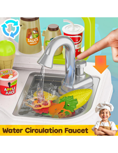 Juego de Cocina para Niños Max & Deril 96 Piezas Verde