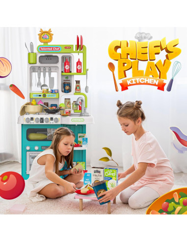 Juego de Cocina para Niños Max & Deril 96 Piezas Verde
