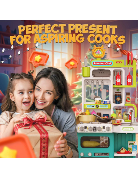 Juego de Cocina para Niños Max & Deril 96 Piezas Verde