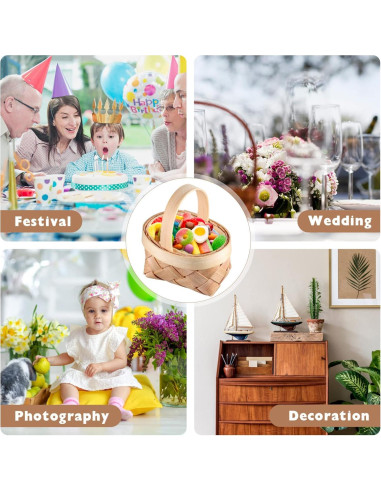 24 Cestas Tejidas DOITOOL Mini para Decoración y Fiestas