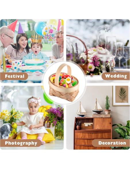 24 Cestas Tejidas DOITOOL Mini para Decoración y Fiestas