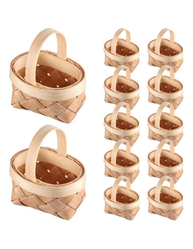 24 Cestas Tejidas DOITOOL Mini para Decoración y Fiestas