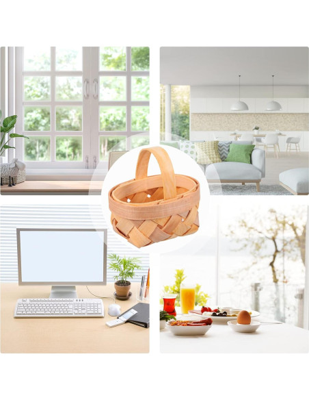 36 Mini Cestas Tejidas Cabilock 6x5cm Decoración Boda