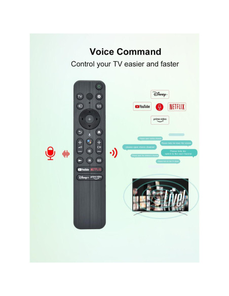 Control Remoto de Voz Universal Sony Bravia 4K 8K 2021-2023 Control Remoto de Voz Universal Sony Bravia 4K 8K 2021-2023