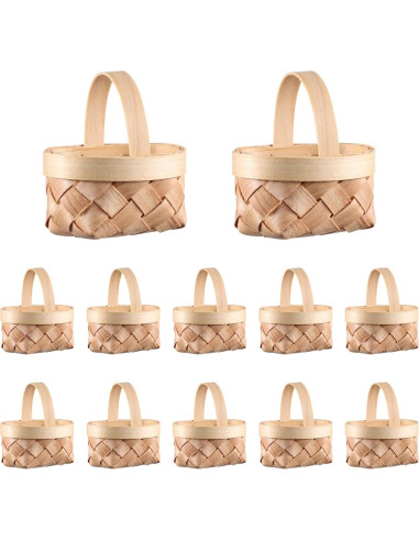 24 Cestas Tejidas DOITOOL Mini para Decoración y Fiestas