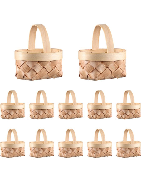 24 Cestas Tejidas DOITOOL Mini para Decoración y Fiestas