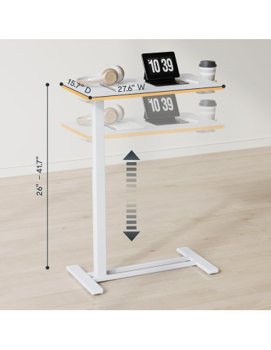 Escritorio de pie móvil FLEXISPOT ajustable 66-106 cm Arce Blanco