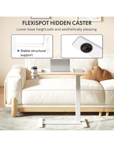 Escritorio de pie móvil FLEXISPOT ajustable 66-106 cm Arce Blanco