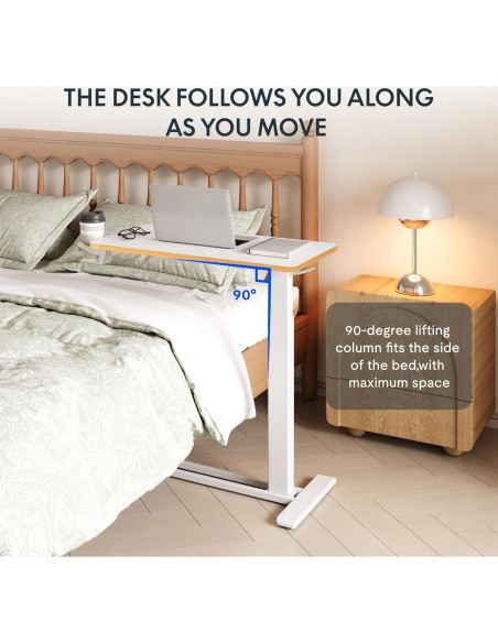 Escritorio de pie móvil FLEXISPOT ajustable 66-106 cm Arce Blanco