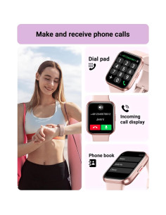 Reloj Inteligente Tensky 1.8" Rosa con Alexa y Fitness 2