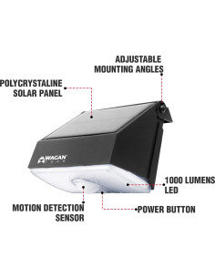 Luz Solar LED Wagan EL8570 1000 Lúmenes Detección Movimiento 2