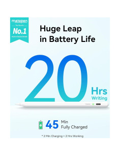 Lápiz Estilográfico Metapen Air8 para iPad 2018-2025, Carga Rápida 2