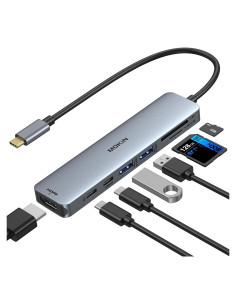 Adaptador Hub HDMI USB C MOKiN 7 en 1 4K 100W para MacBook