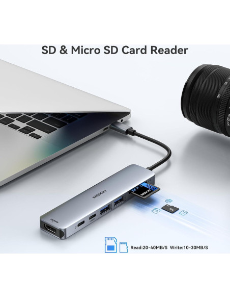 Adaptador Hub HDMI USB C MOKiN 7 en 1 4K 100W para MacBook