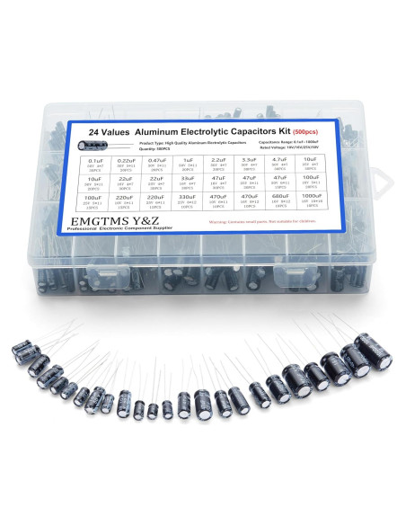 Kit de 500 Capacitores Electrolíticos 24 Valores 10V-50V