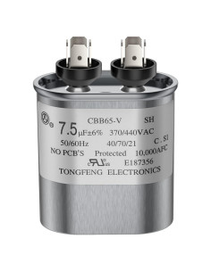 Capacitor Dreyoo 7.5 MFD Oval 370/440 VAC para Aire Acondicionado