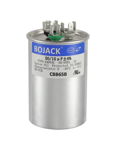 Capacitor BOJACK CBB65 50+10 uF 440V para Aire Acondicionado