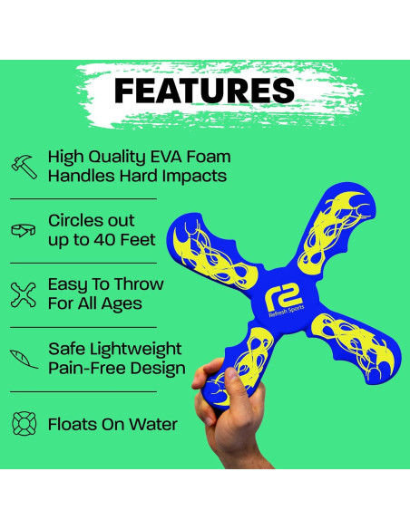 Boomerang Azul Refresh Sports - Juguete Seguro para Niños