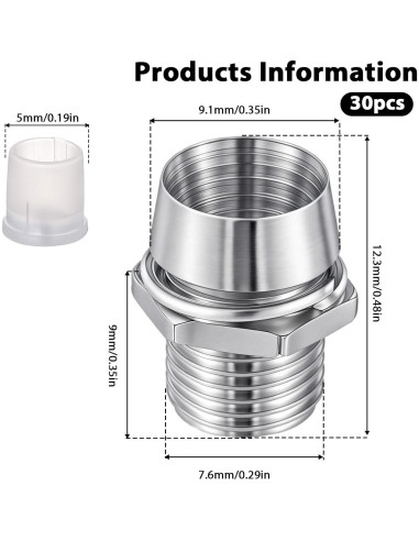 30 Soportes LED de 5mm InnoHHustle de Cobre para Panel