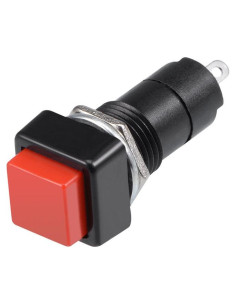 Interruptor de Botón Momentáneo Rojo uxcell 12mm SPST NO - 10 Pcs