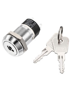 Interruptor de Botón de Bloqueo por Llave uxcell 19mm 2 Posiciones