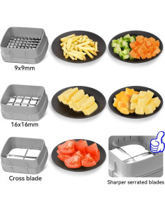 Centrifugadora y Picadora de Verduras KEOUKE 4.2Qt 3 Cuchillas 2