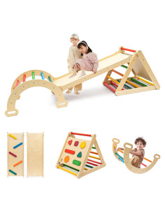 Set de Escalada Montessori WOOD CITY Triángulo Pikler 7 en 1