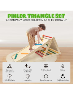 Set de Escalada Montessori WOOD CITY Triángulo Pikler 7 en 1 2