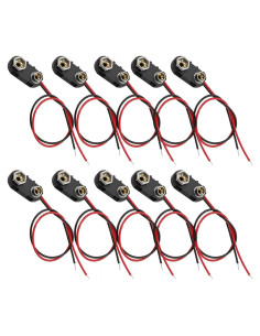 Clip Conector de Batería 9V NUEAYMS - 10 Pcs Pigtail