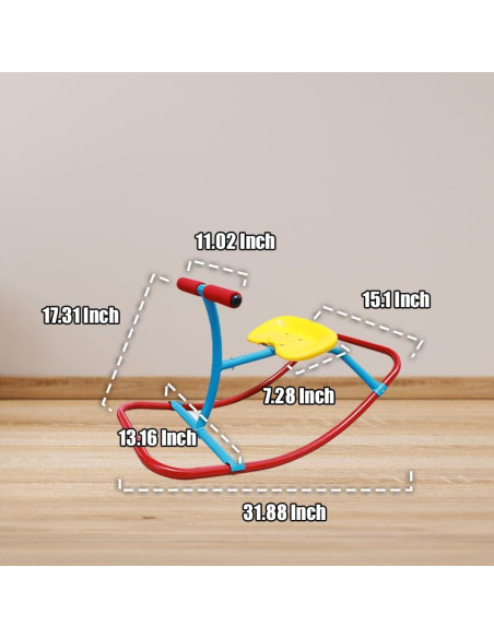 Caballo Balancín PLATPORTS para Niños - Juguete Seguro Rojo