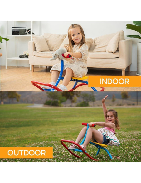 Caballo Balancín PLATPORTS para Niños - Juguete Seguro Rojo