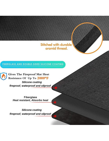 Alfombrilla para Parrilla UBeesize 65x48 cm Doble Cara Resistente